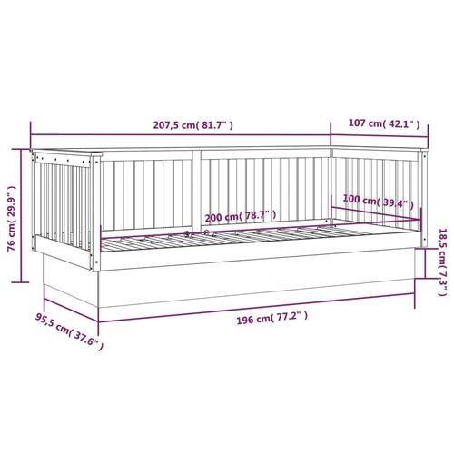Daybed 100x200 cm massivt fyrretræ grå