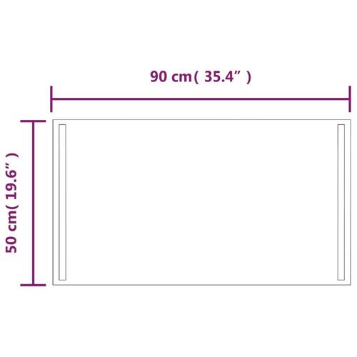 Badeværelsesspejl med LED-lys 50x90cm