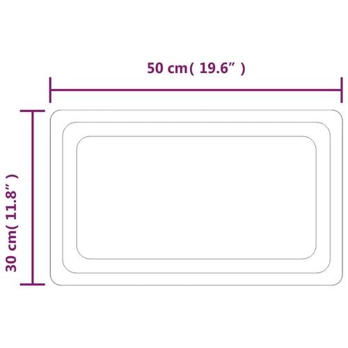 Badeværelsesspejl med LED-lys 30x50 cm