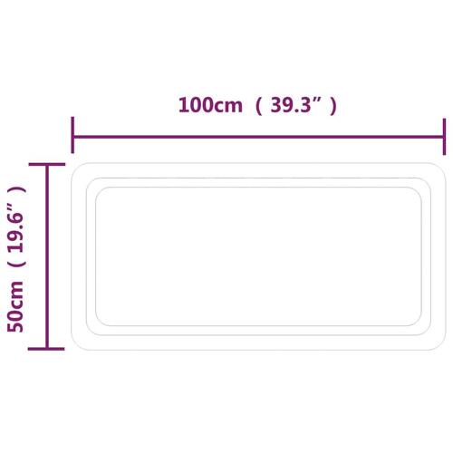 Badeværelsesspejl med LED-lys 50x100 cm