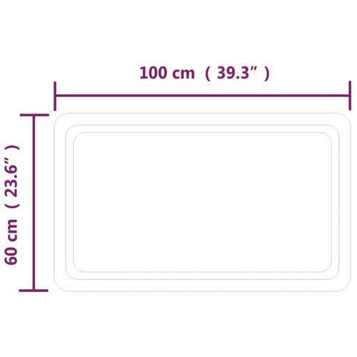 Badeværelsesspejl med LED-lys 60x100 cm