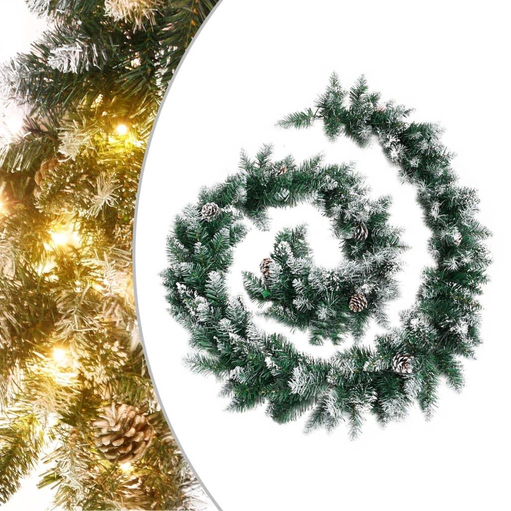 Juleguirlande med LED-lys 5,2 m PVC grøn