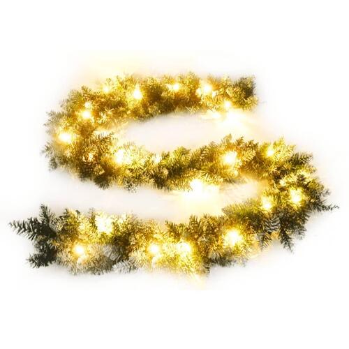 Juleguirlande med LED-lys 5,2 m PVC grøn