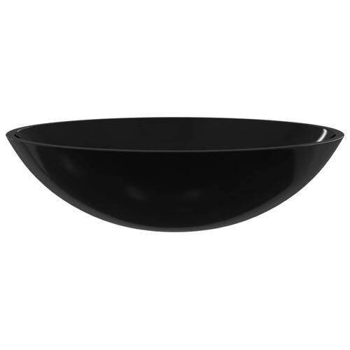 Håndvask 50x37x14 cm glas sort