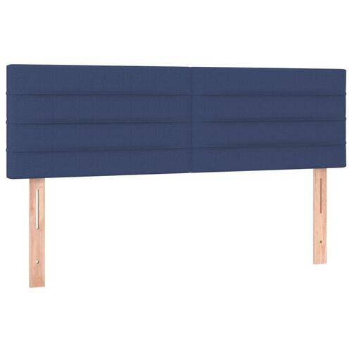 Sengegavle 2 stk. 72x5x78/88 cm stof blå