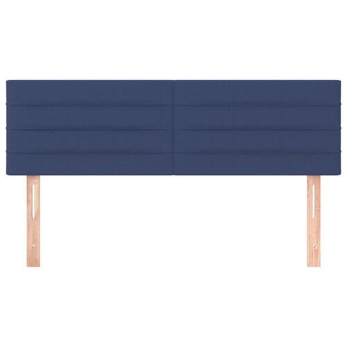 Sengegavle 2 stk. 72x5x78/88 cm stof blå