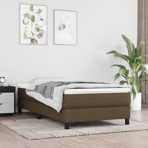 Springmadras med pocketfjedre 80x200x20 cm stof mørkebrun