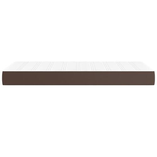 Springmadras med pocketfjedre 80x200x20 cm kunstlæder brun