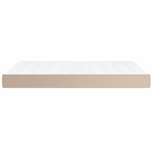 Springmadras m. pocketfjedre 140x190x20cm kunstlæder cappuccino