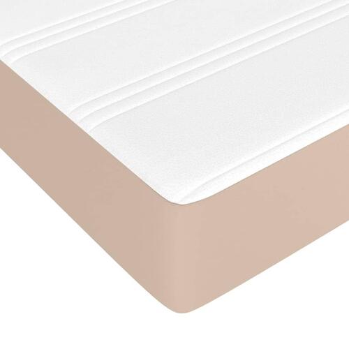 Springmadras m. pocketfjedre 140x190x20cm kunstlæder cappuccino