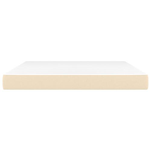 Springmadras med pocketfjedre 160x200x20 cm stof cremefarvet