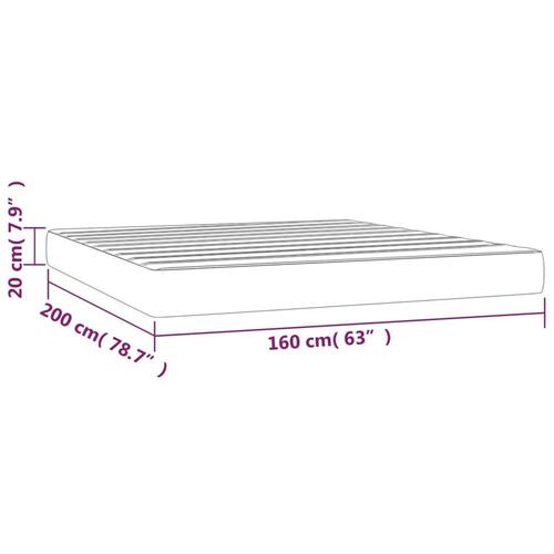 Springmadras med pocketfjedre 160x200x20 cm stof cremefarvet