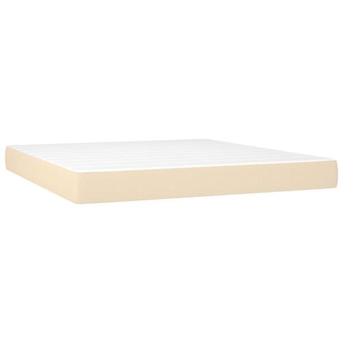 Springmadras med pocketfjedre 180x200x20 cm stof cremefarvet