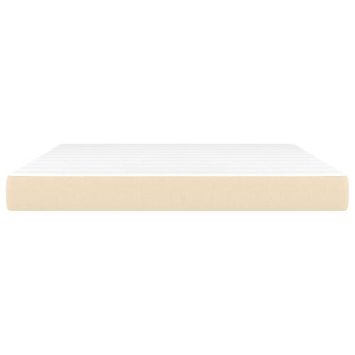 Springmadras med pocketfjedre 180x200x20 cm stof cremefarvet
