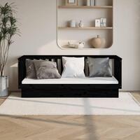 Daybed 90x190 cm massivt fyrretræ sort