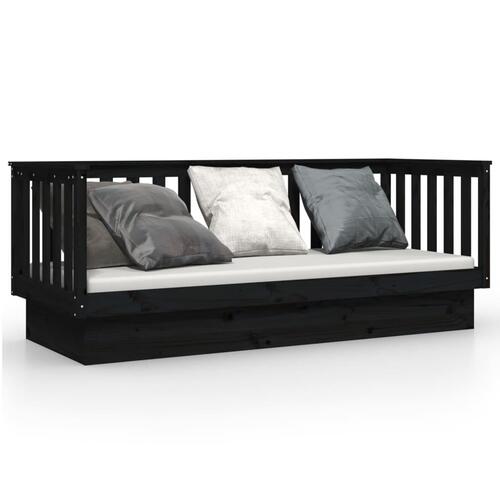 Daybed 90x190 cm massivt fyrretræ sort