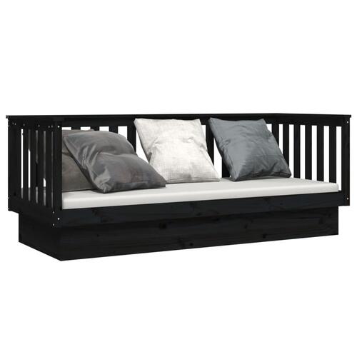 Daybed 90x190 cm massivt fyrretræ sort
