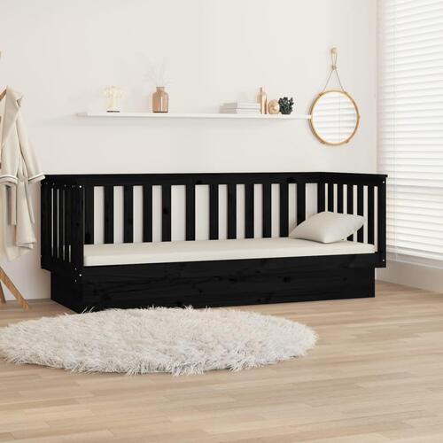 Daybed 90x190 cm massivt fyrretræ sort