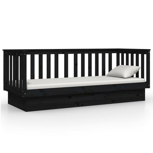Daybed 90x190 cm massivt fyrretræ sort