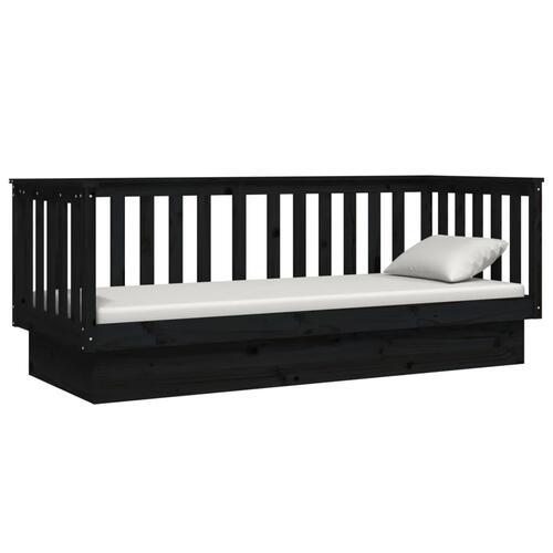 Daybed 90x190 cm massivt fyrretræ sort