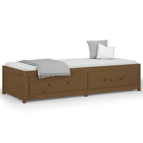 Daybed 80x200 cm massivt fyrretræ gyldenbrun