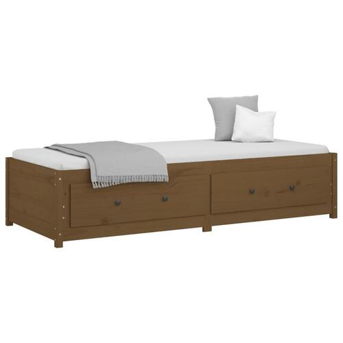 Daybed 80x200 cm massivt fyrretræ gyldenbrun