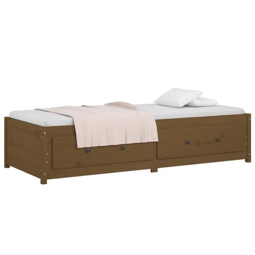 Daybed 80x200 cm massivt fyrretræ gyldenbrun