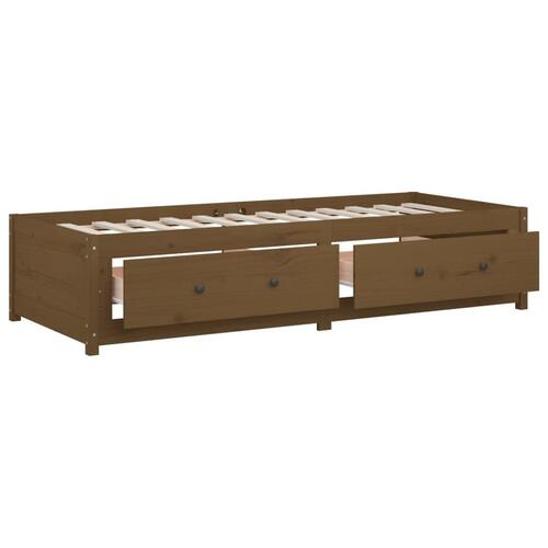 Daybed 80x200 cm massivt fyrretræ gyldenbrun