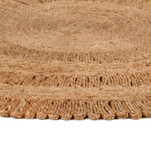 Gulvtæppe 120 cm håndflettet jute rundt