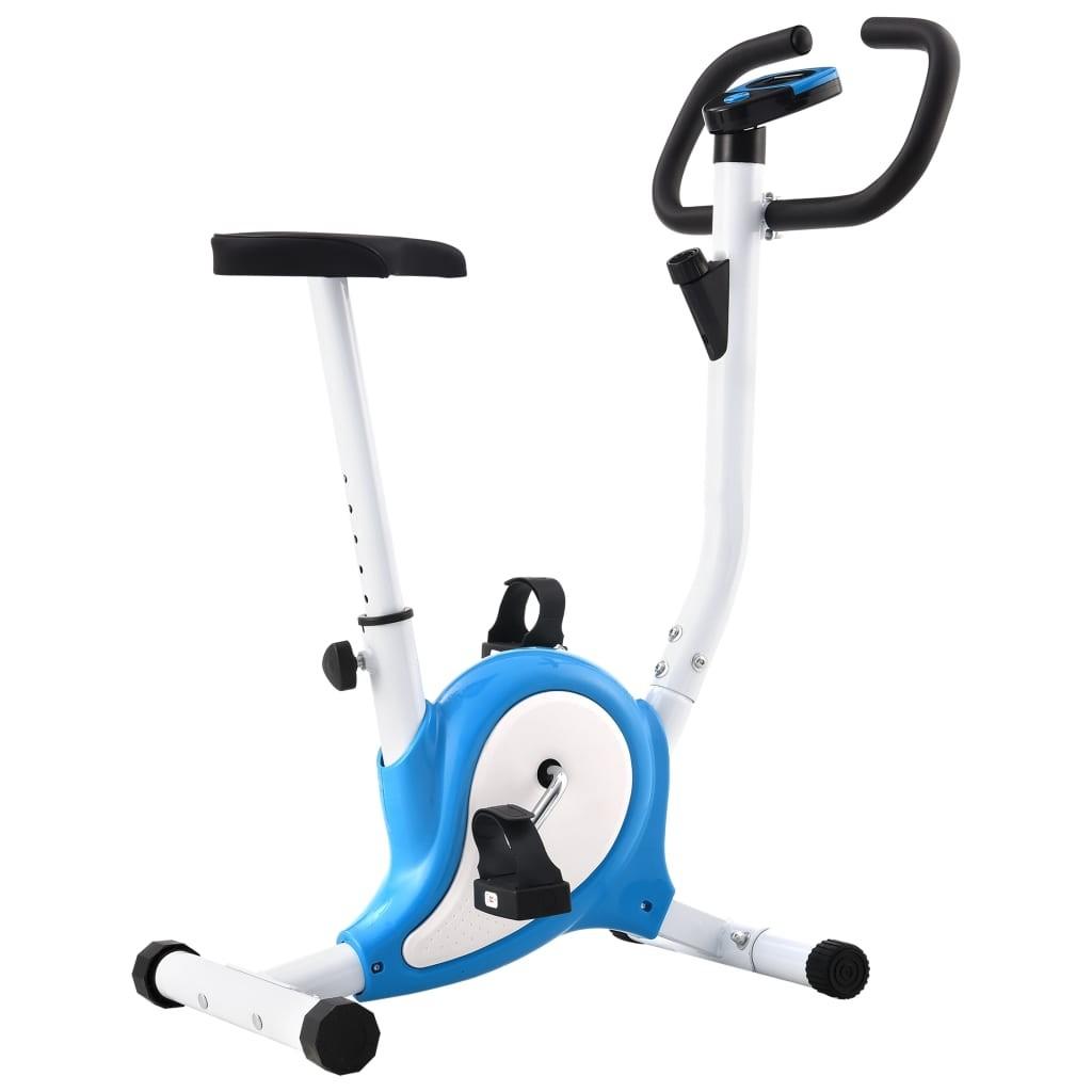 Motionscykel med bæltemodstand blå