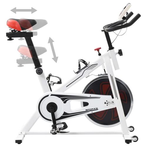 Motionscykel med pulssensor hvid og rød
