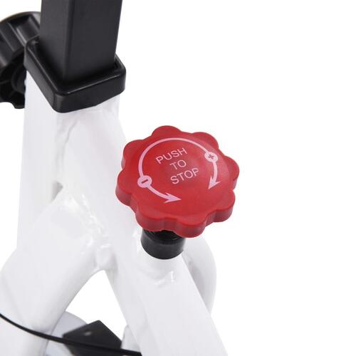 Motionscykel med pulssensor hvid og rød
