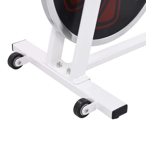 Motionscykel med pulssensor hvid og rød