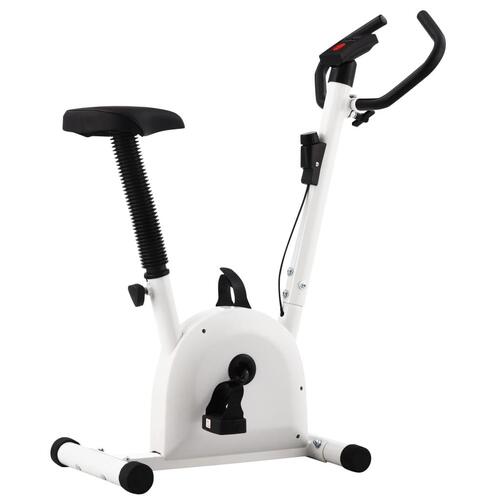 Motionscykel med båndmodstand hvid