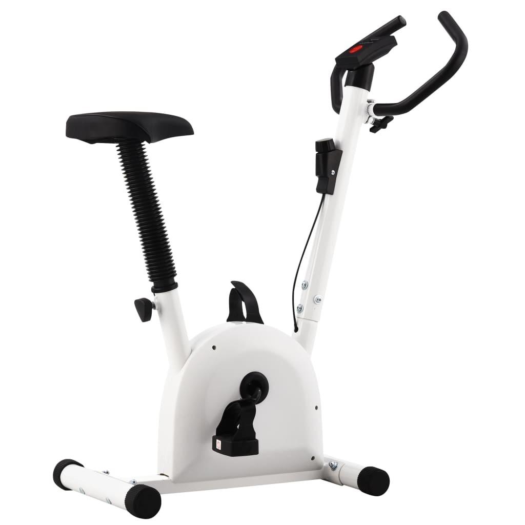 Motionscykel med båndmodstand hvid