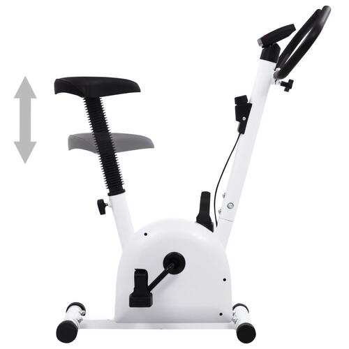 Motionscykel med båndmodstand hvid