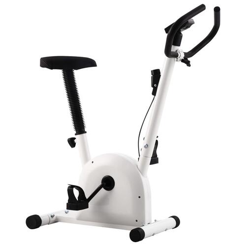 Motionscykel med båndmodstand hvid