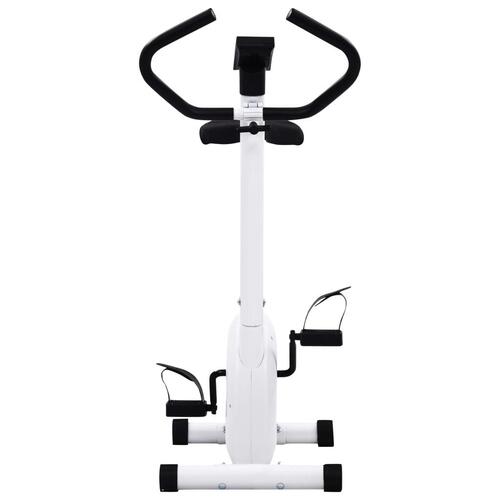 Motionscykel med båndmodstand hvid