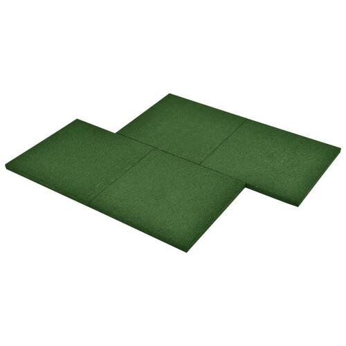 Faldfliser 6 stk. gummi 50 x 50 x 3 cm grøn