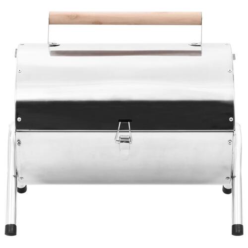 Transportabel bordgrill med dobbelt grillrist rustfrit stål