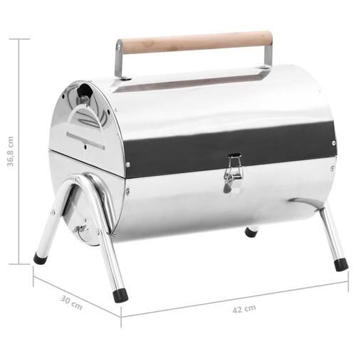 Transportabel bordgrill med dobbelt grillrist rustfrit stål