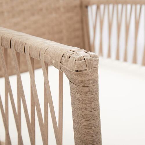 Havestole med hynder 2 stk. polyrattan beige