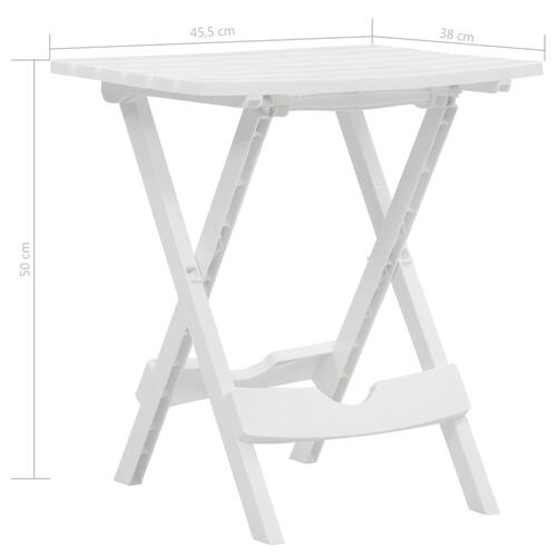 Foldbart havebord 45,5 x 38,5 x 50 cm hvid