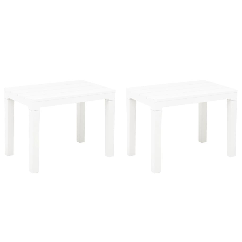 Havebænke 2 stk. plastik hvid