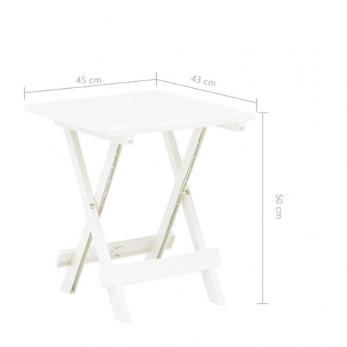 Foldbart havebord 45x43x50 cm plastik hvid