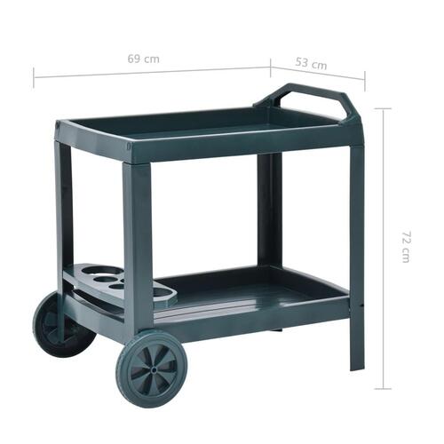 Rullevogn 69x53x72 cm plastik grøn