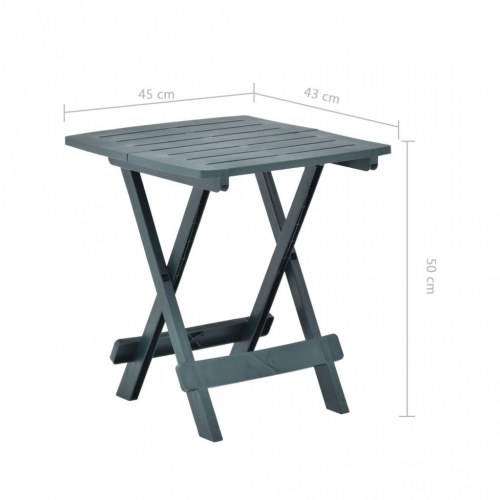 Foldbart havebord 45x43x50 cm plastik grøn