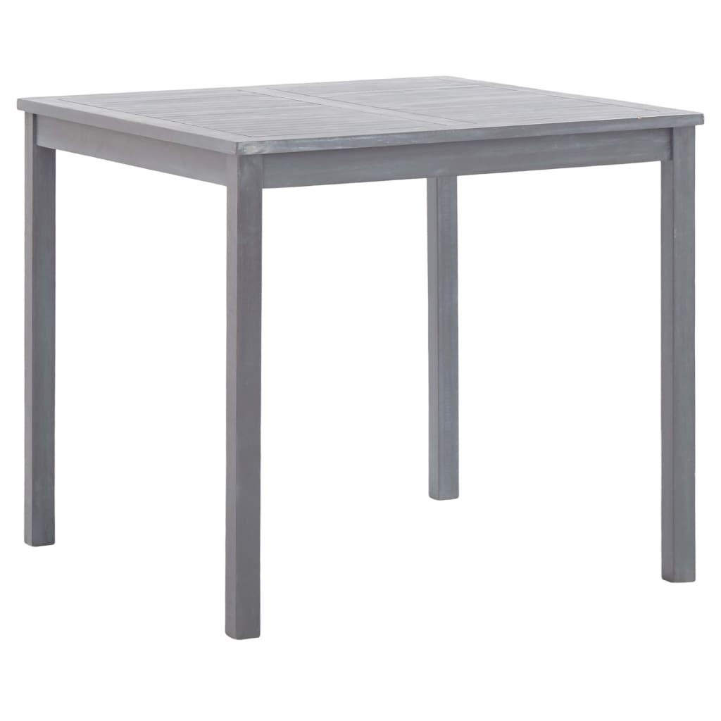 Havebord 80x80x74 cm massivt akacietræ grå