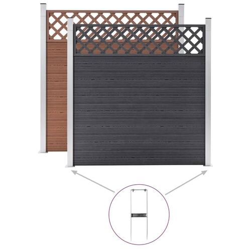 Jordspyd til WPC-hegn 2 stk. 40 cm stål