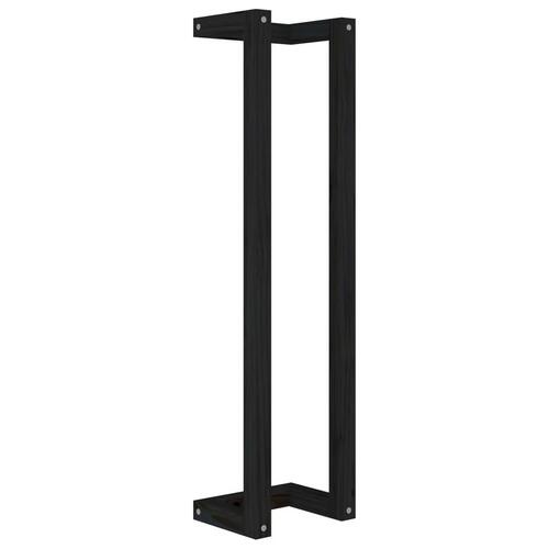 Håndklædeholder 23x18x90 cm massivt fyrretræ sort